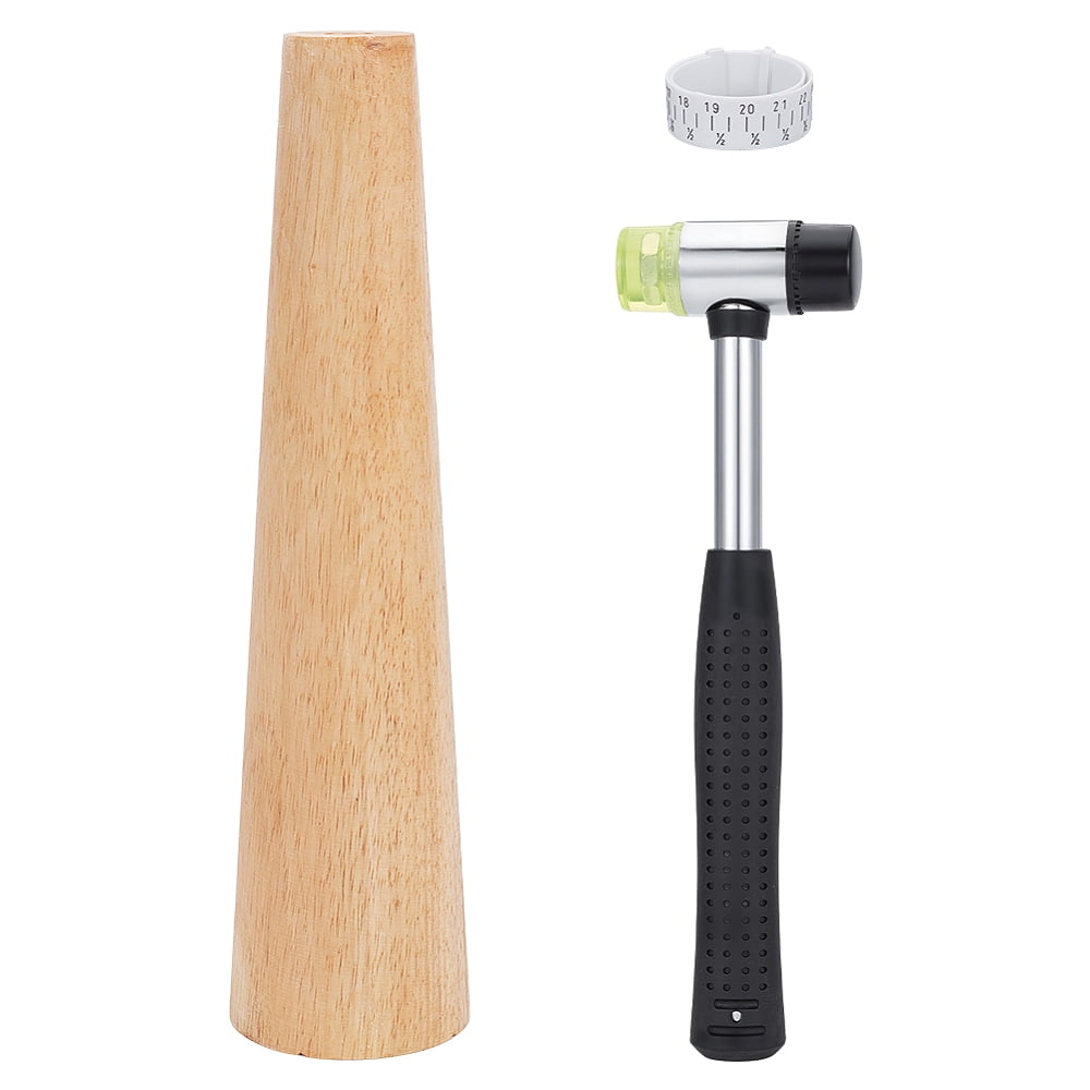 Bracelets DIY Kits Iron Hammer with Rubber Handle Wooden Bracelet Sizing Bangle Mandrel Plastic Wrist Sizer for Jewelry Craft Making Mixed Color