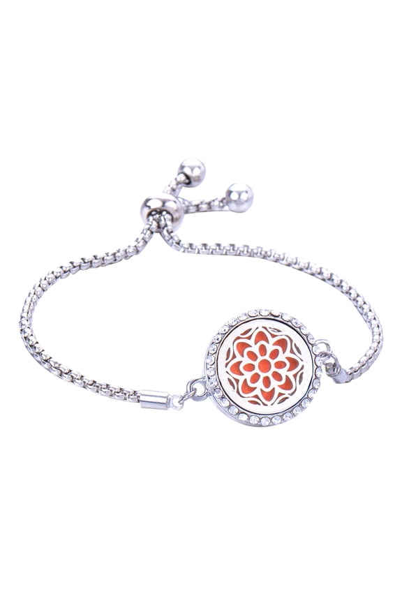 Bracelets Diamond-Studded Titanium Steel Hollow Aromatherapy Essential Oil Bracelet Perfume Bracelet