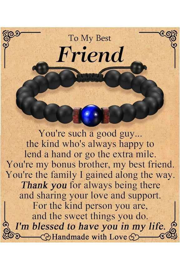 Bracelets Gifs for Friend Brother Husband Dad Brother in Law Son in Law Uncle Son Grandson Nephew, Birthday Christmas Valentines Fathers Stocking Stuffers Gifts for Men Him with Sentimental Card