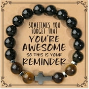 Bracelets Gifts for Men , Sometimes You Forget Youre Awesome Bracelets, Easter basket stuffers, Birthday Inspirational Gifts for Dad Son Boyfriend Husband