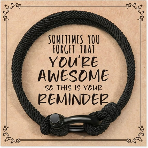 Bracelets Gifts for Men , Sometimes You Forget You're Awesome Bracelets, Easter basket stuffers, Birthday Inspirational Gifts for Dad Son Boyfriend Husband