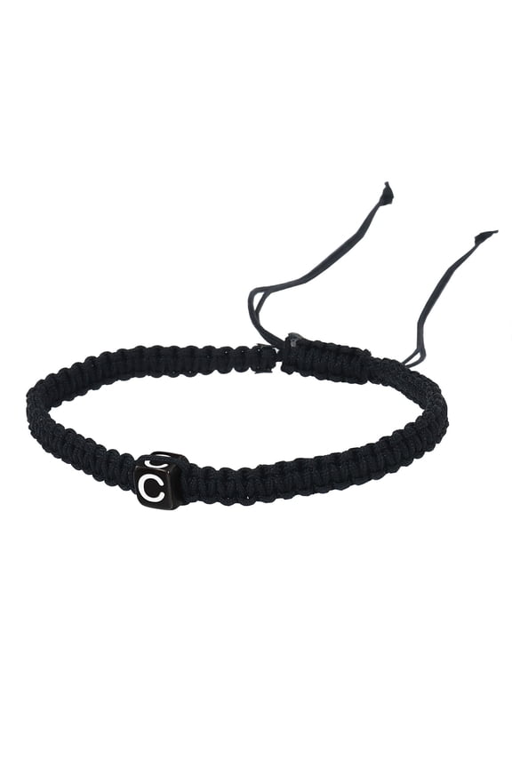 Bracelets Initial String Bracelets for Women Men Handmade Rope Minimalist Jewelry Matching Couple Bands,One Size,Black C