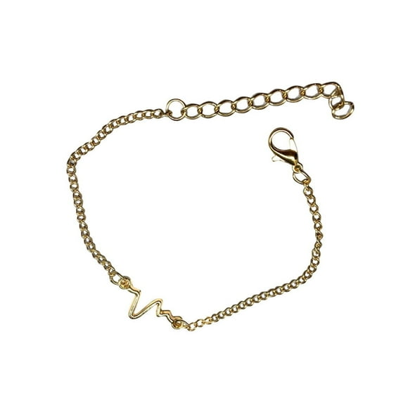 Bracelets Nostalgia Nurse Doctor Heart Beat Wave Medical Alert Charm Bracelets for Women Men Inspired Jewelry 2019 (Gold )