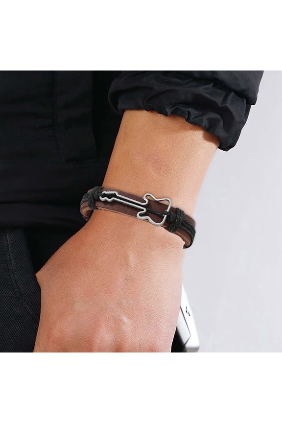 Bracelets Retro Music Festival Guitar Rope Braided European and Men's Bracelet for Everyday Wear Accessory for Style and Expression