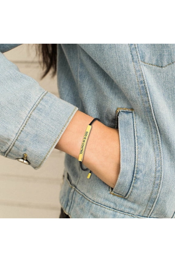 Bracelets Stainless Steel Adjustable Braided Inspirational Jewelry with Lettering for Daily Wear and Motivational Message Bracelet