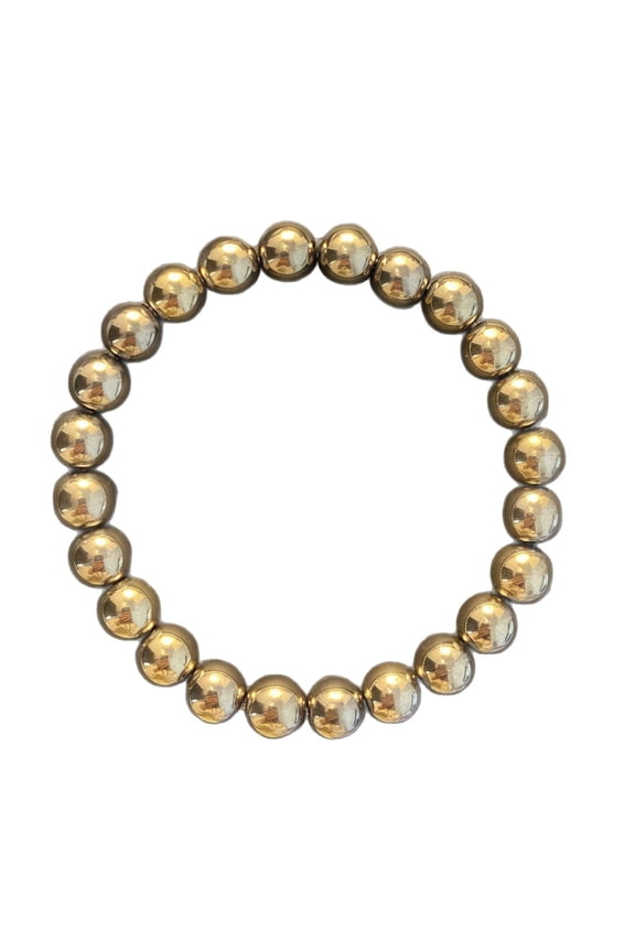 Bracelets Unisex Handmade Elastic Beaded Wealth Attracting Meditation Jewelry for Men Women$end start# s#Product Bracelets 1 Platform Natural Pyrite Power Bracelet Round Smooth Beads 8 mm Adjustable