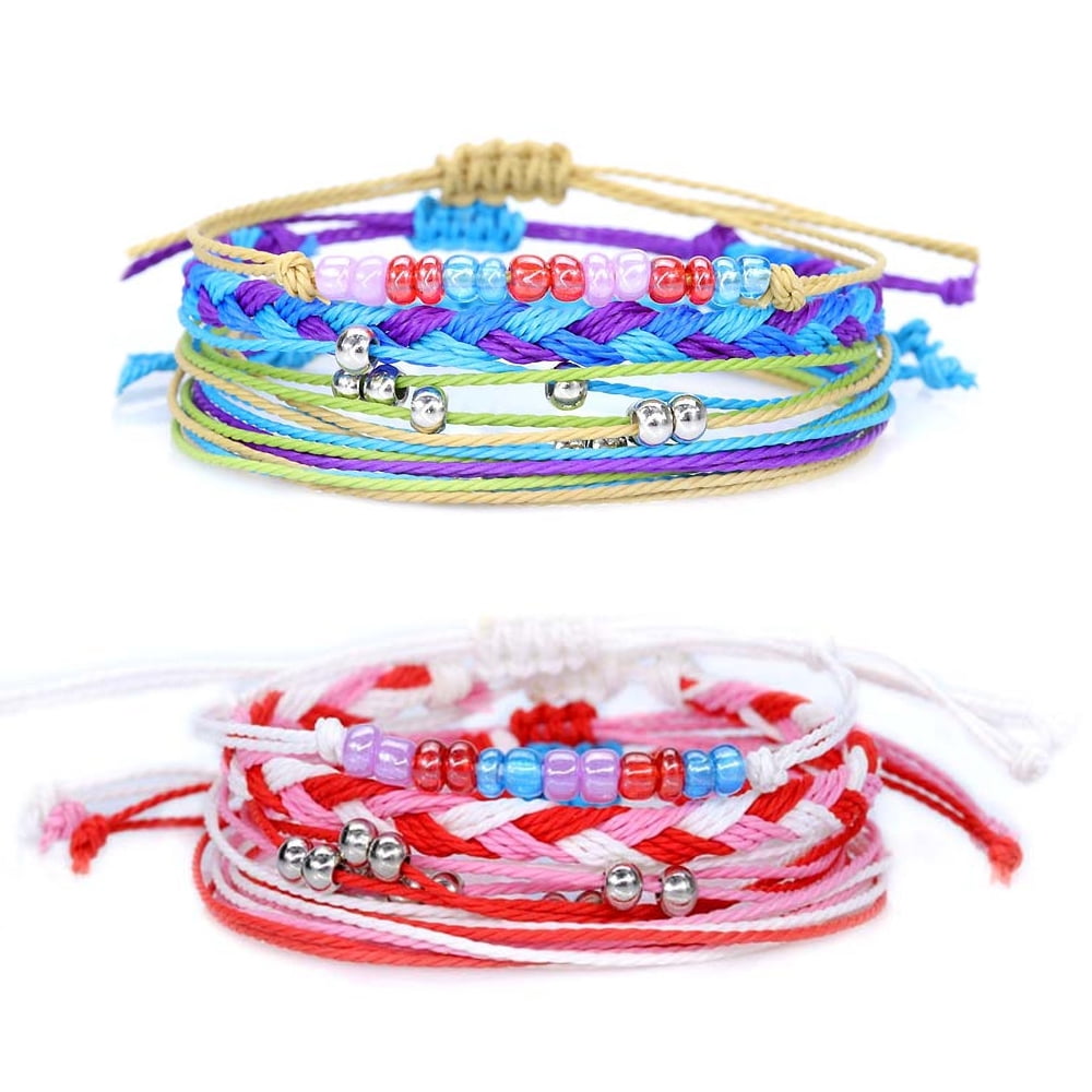 FROG SAC Glitter Bracelets for Girls, Sparkly Beaded Silicone Cute