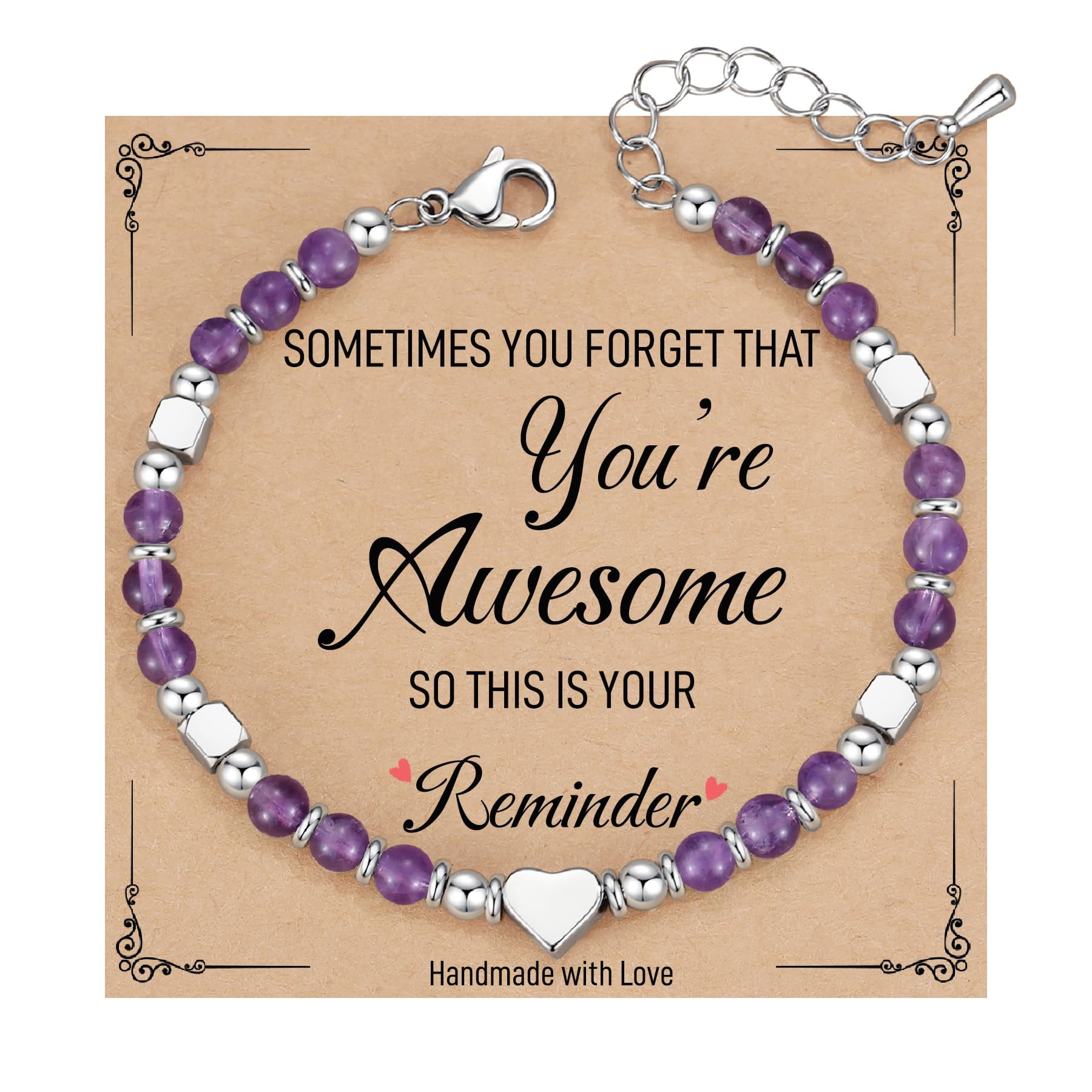 Bracelets for Women, Friendship Bracelets, Best Friend Birthday Gifts for Women Jewelry Unique Beaded Charm Bracelet Easter Basket Stuffers for Teens Adults Stocking Graduation