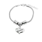 USYFAKGH Bracelets for Womens Silver Bracelet for Women Bracelet Family Friends Love Heart Rhinestone Bangle Chain Charm Father Mother Mom Daughter Grandma Birthday Gift