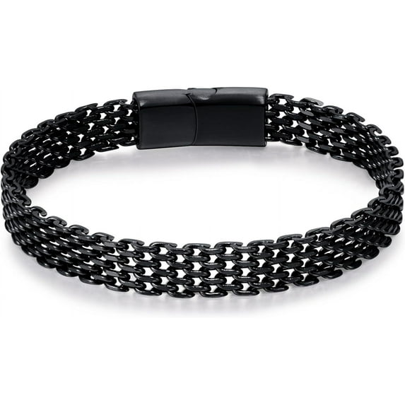 Bracelets for Men-Stainless Steel Magnetic Clasp Franco Chain Mens Bracelet