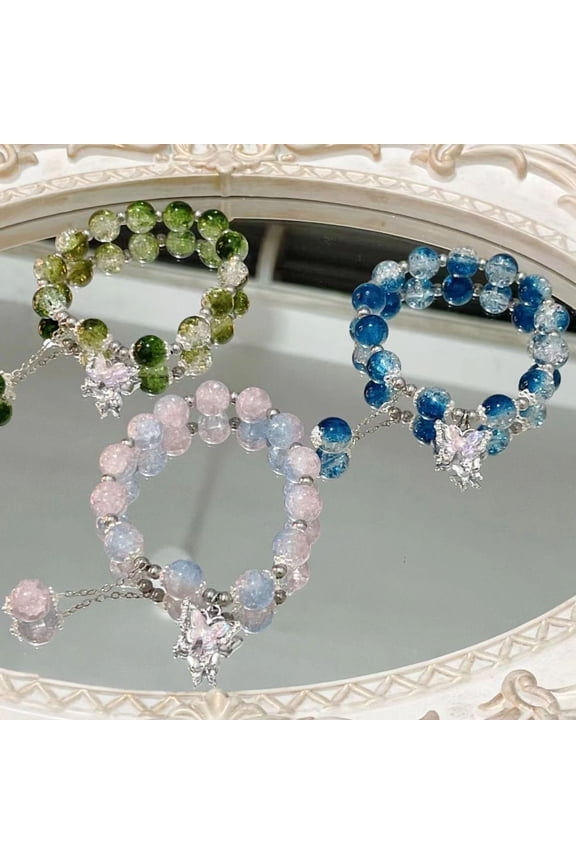 Bracelets for Women 3pcs Butterfly Embellishment Elastic Rope Braclet