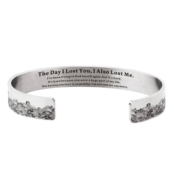 Bracelets for Women Christmas Birthday Thanksgiving Gifts to Mother Mummy Stainless Steel Cuff Bangle Meaningful Year Gifts to Mom（2.5 inches ）