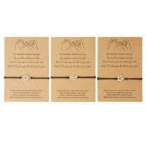 Bracelets for Women Girls 3 Pcs Matching Distance Friendship Gift Sisters Best Friends Bracelet Gifts Valentine's Day Gifts Clearance