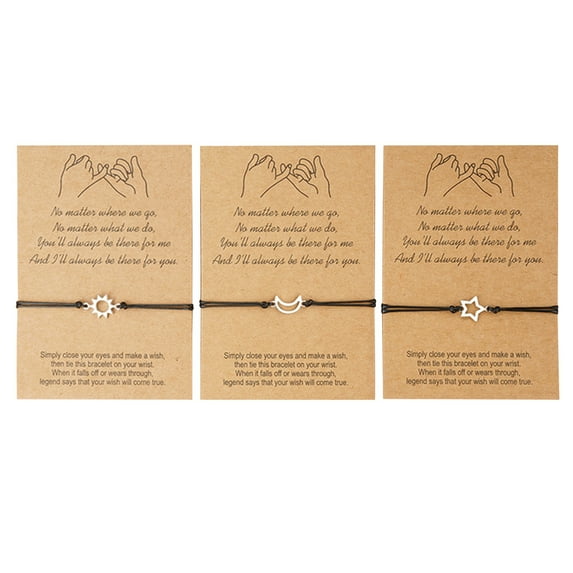 Bracelets for Women Girls 3 Pcs Matching Distance Friendship Gift Sisters Best Friends Bracelet Gifts Valentine's Day Gifts Clearance