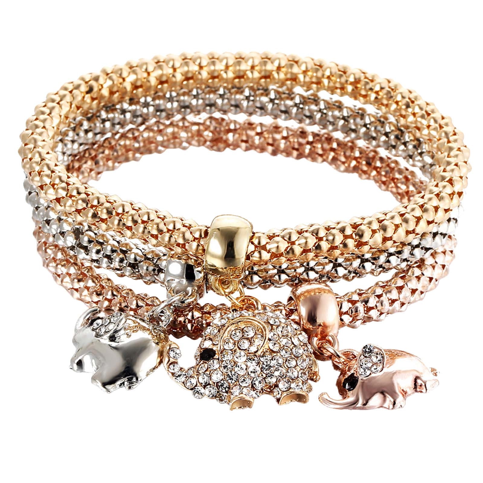 Bracelets for Women Girls Charm Gold Silver Rose Gold Rhinestone