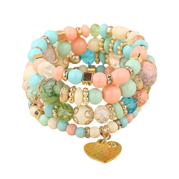 Bracelets for Women Girls Stackable Bead Mens Stretch Multilayer Set Multicolor Jewelry Bracelet Gifts Valentine's Day Gifts Clearance
