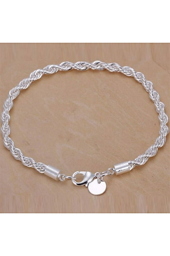 Bracelets for Women Sterling Silver 925 Clearance Sterling Bracelet Plated Twist-linked Bracelet Chain Cuff Bangle Lady Hand Accessories