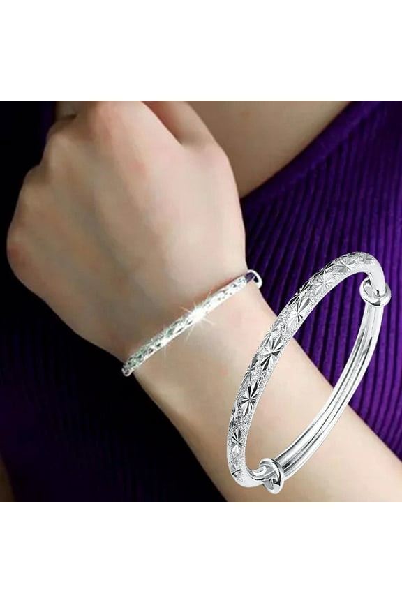 Bracelets Womens Fashion Adjustable Jewelry Silver Charm Bangle Bracelet Gifts