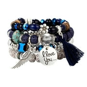 JIYUGALA Bracelets for Womens Girls 4 Sets Bohemian Stretch Beaded Multilayer Stackable Strand Bangles Bracelet Gifts