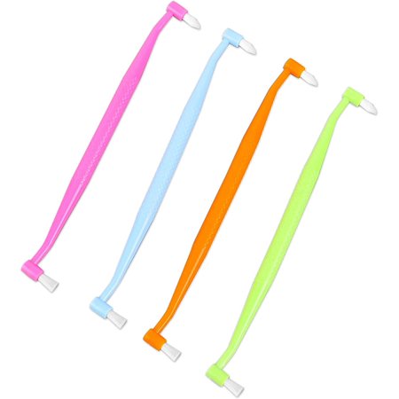 Braces Toothbrush,4 Pcs Double-Ended Orthodontic Toothbrush Interspace Brush Toothbrush Tiny Small Soft Trim Head and Flat Head End Toothbrush for Braces and Teeth Detail Cleaning