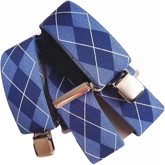 Braces for Men Trousers with Very Strong 4 Clips 50 MM Wide Duty Suspenders X Style Adjustable Brace Suspenders