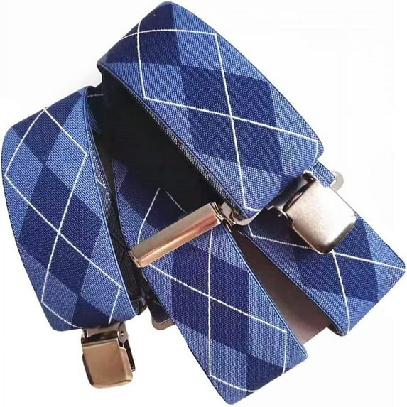 Muchenggift Braces for Men Trousers with Very Strong 4 Clips 50 MM Wide Duty Suspenders X Style Adjustable Brace Suspenders
