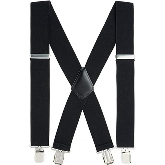 Braces for Men Trousers with Very Strong 4 Clips 50 MM Wide Duty Suspenders X Style Adjustable Brace Suspenders