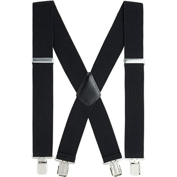 Braces for Men Trousers with Very Strong 4 Clips 50 MM Wide Duty Suspenders X Style Adjustable Brace Suspenders