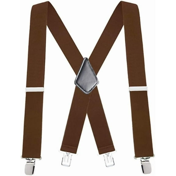 Braces for Men Trousers with Very Strong 4 Clips 50 MM Wide Duty Suspenders X Style Adjustable Brace Suspenders