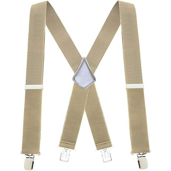 Braces for Men Trousers with Very Strong 4 Clips 50 MM Wide Duty Suspenders X Style Adjustable Brace Suspenders