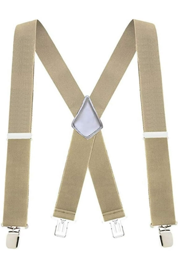 Braces for Men Trousers with Very Strong 4 Clips 50 MM Wide Duty Suspenders X Style Adjustable Brace Suspenders