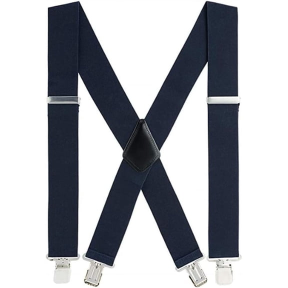 Braces for Men Trousers with Very Strong 4 Clips 50 MM Wide Duty Suspenders X Style Adjustable Brace Suspenders