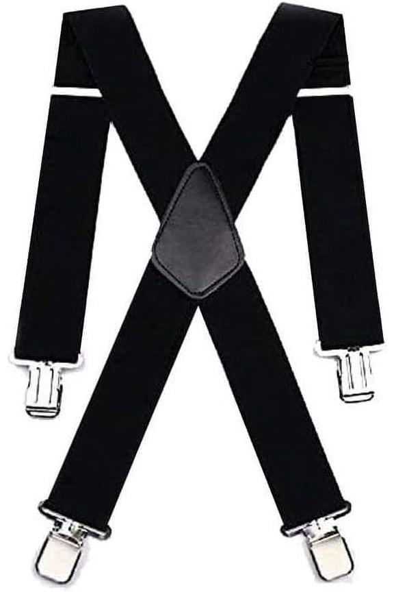 Braces for men, X shaped, 5 cm wide, adjustable and elastic with a very strong clip, for men’s and women’s trousers