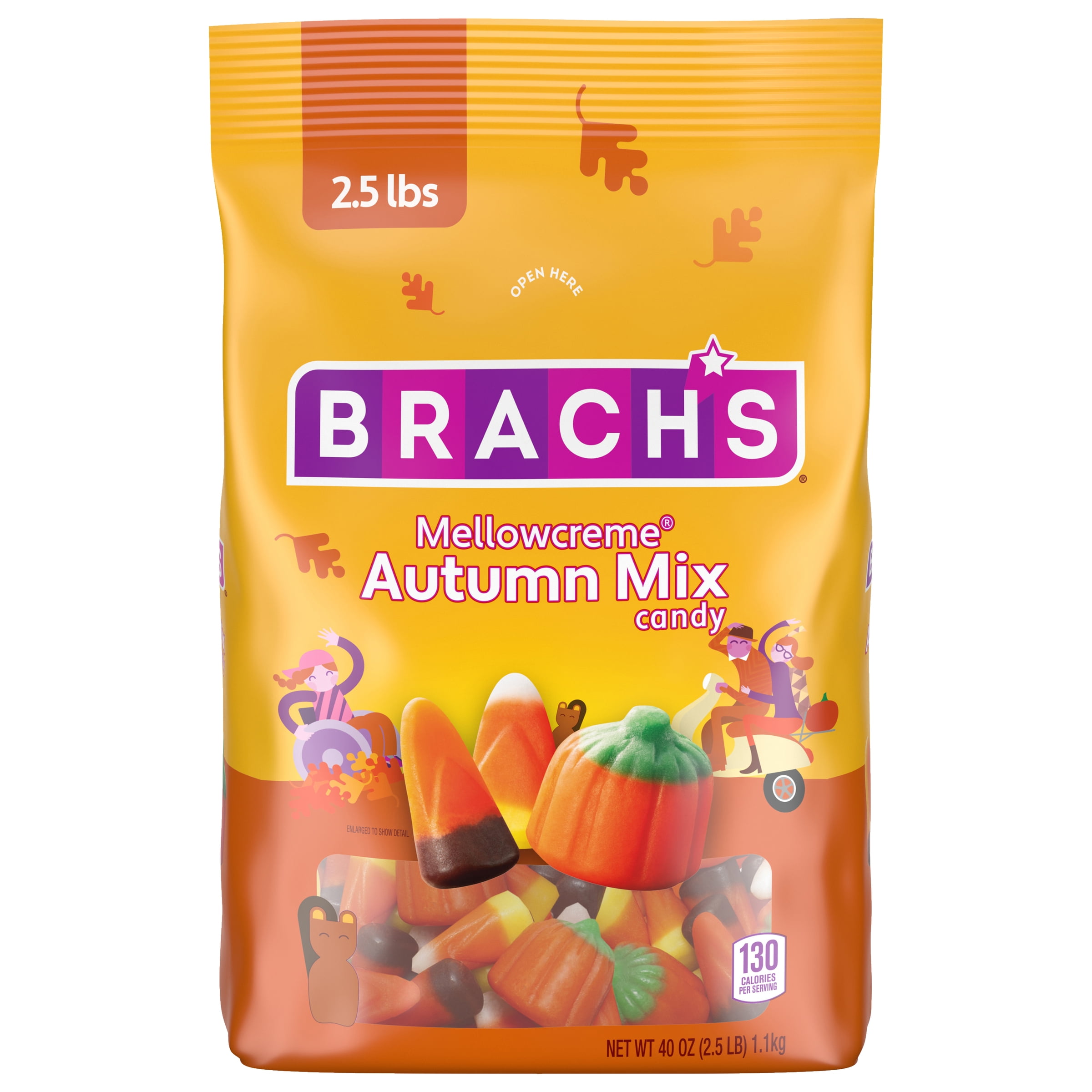 Brach's Assorted Flavors Autumn Mix Candy, Halloween Candy, 40 oz, Bag