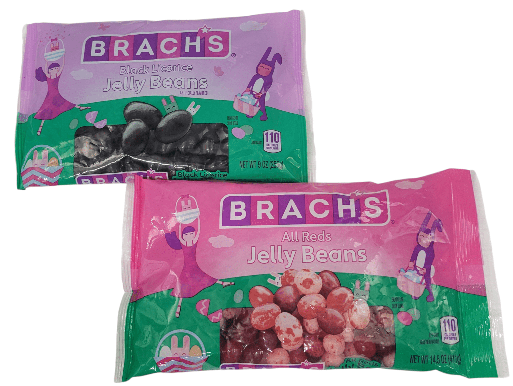 Brach's Black Licorice Jelly Beans 9 oz Bag & Brach's All Reds Jelly Beans 14.5 oz Bag – Classic & Fruity Favorites