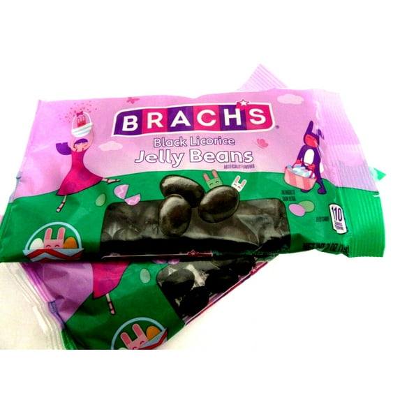 Brach's Black Licorice Jelly Beans Lot of two 7oz bags