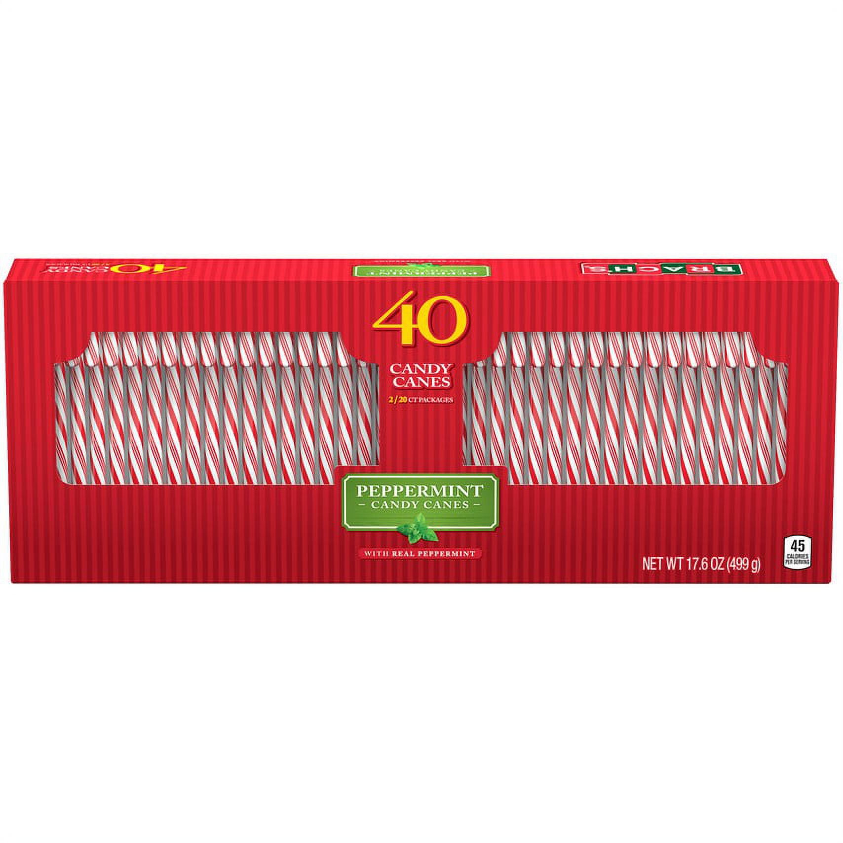 Brach's Bobs Red and White Peppermint Candy Canes, 40 Count Box