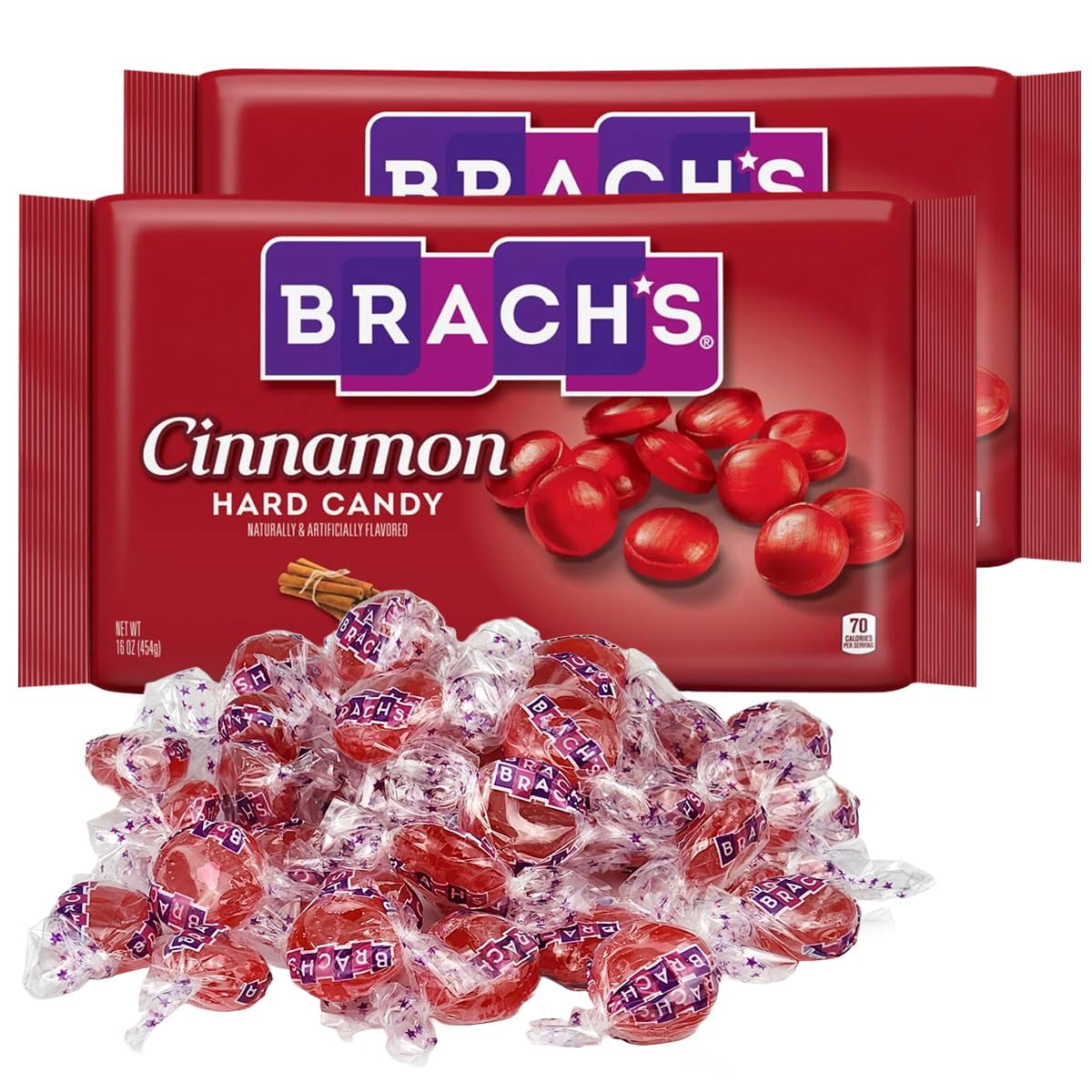 Brach’s Cinnamon Hard Candy Individually Wrapped Bulk Cinnamon Discs for  Any Occasion - Spicy Sweet Fire Balls Cinnamon Disk Hard Candy for Parties  or