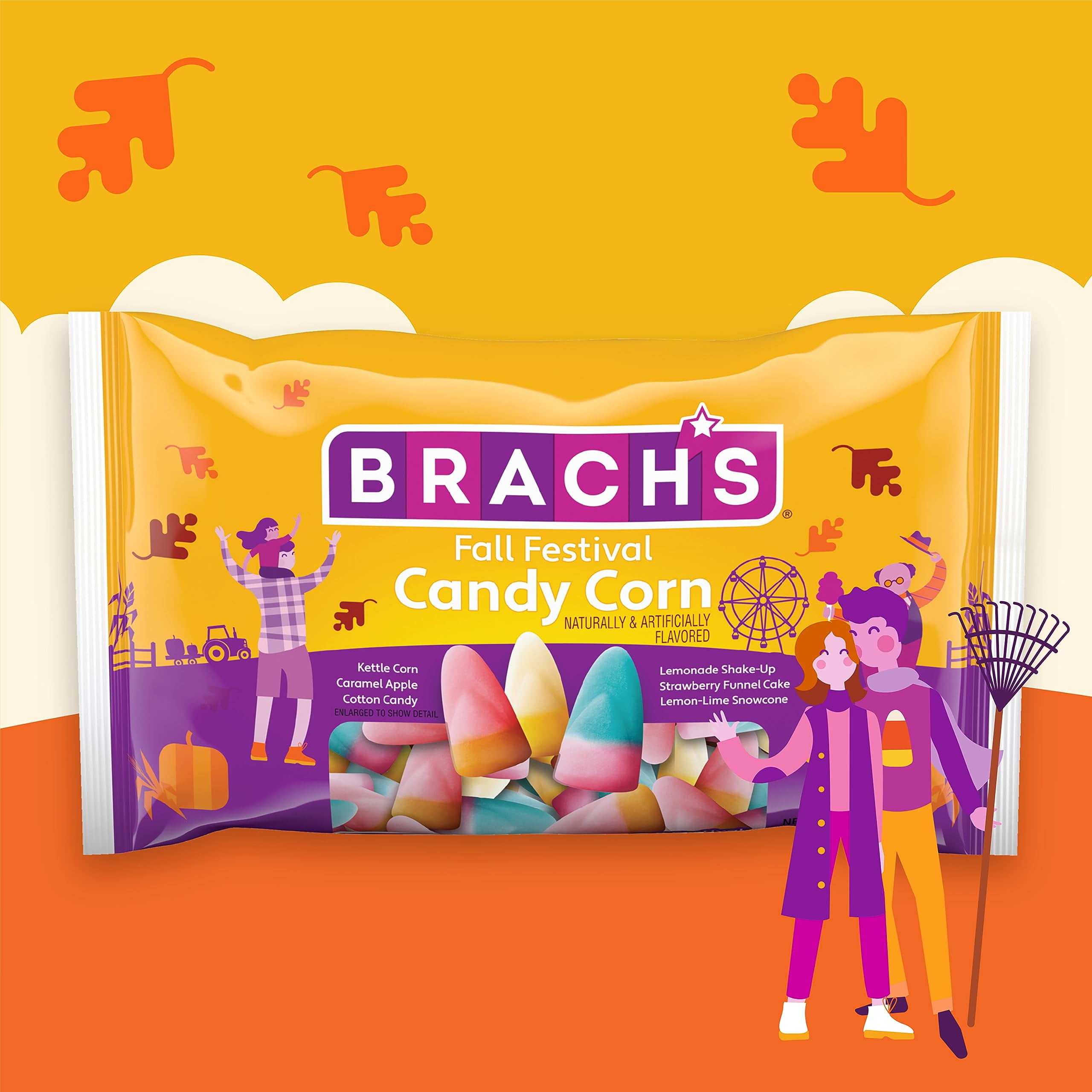 Brach's Autumn Mix Classic Candy: Fall Festival Kettle Corn, Caramel Apple  \u0026 Cotton Candy Halloween Corn, 8 oz Bag - Walmart.com, image size:2560x2560