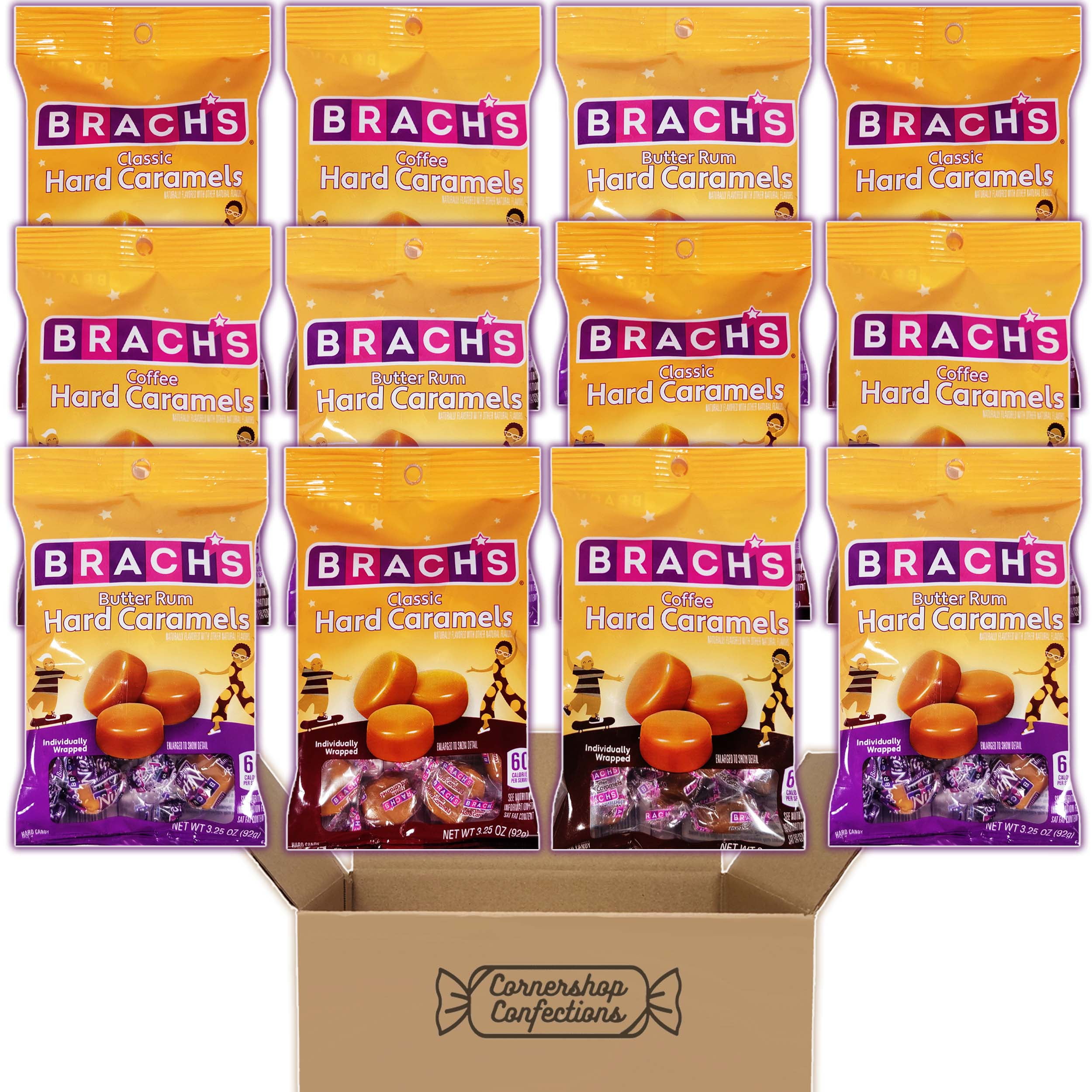 Brach's Hard Caramel Candies 12 Bag Variety Pack Formerly Nips 4