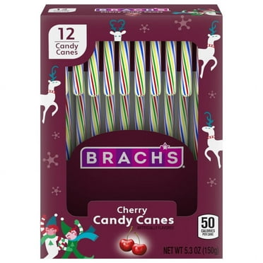 Brach's Holiday Cherry Candy Canes, 12 Count Box, 5.3 oz