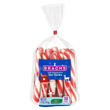 Brach's Holiday Soft Peppermint Stir Sticks Bag, Hot Chocolate Stir Sticks, 5oz