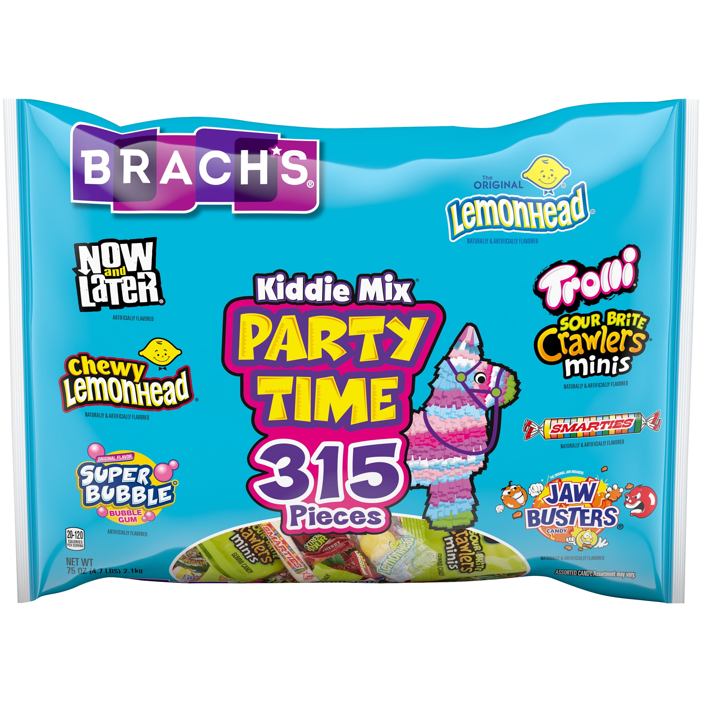 SWEET & AWESOME CANDY ASSORTMENT Over 125 Pieces Individually Wrapped Bulk  Brachs Kiddie Mix Including Now and Later, Trolli, Super Bubble, Rain-Blo,  Lemonhead and Smarties Candy 2 LB Bag 