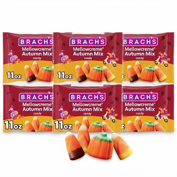 Brach's Mellowcreme Autumn Mix Candy, Halloween Candy, Fall Treats, 11 oz Bags, 6 Pack