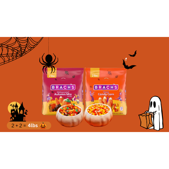 Brach’s Mellowcreme Autumn Mix & Classic Candy Corn, 2 lbs Each, 2-Pack (4 lbs Total)