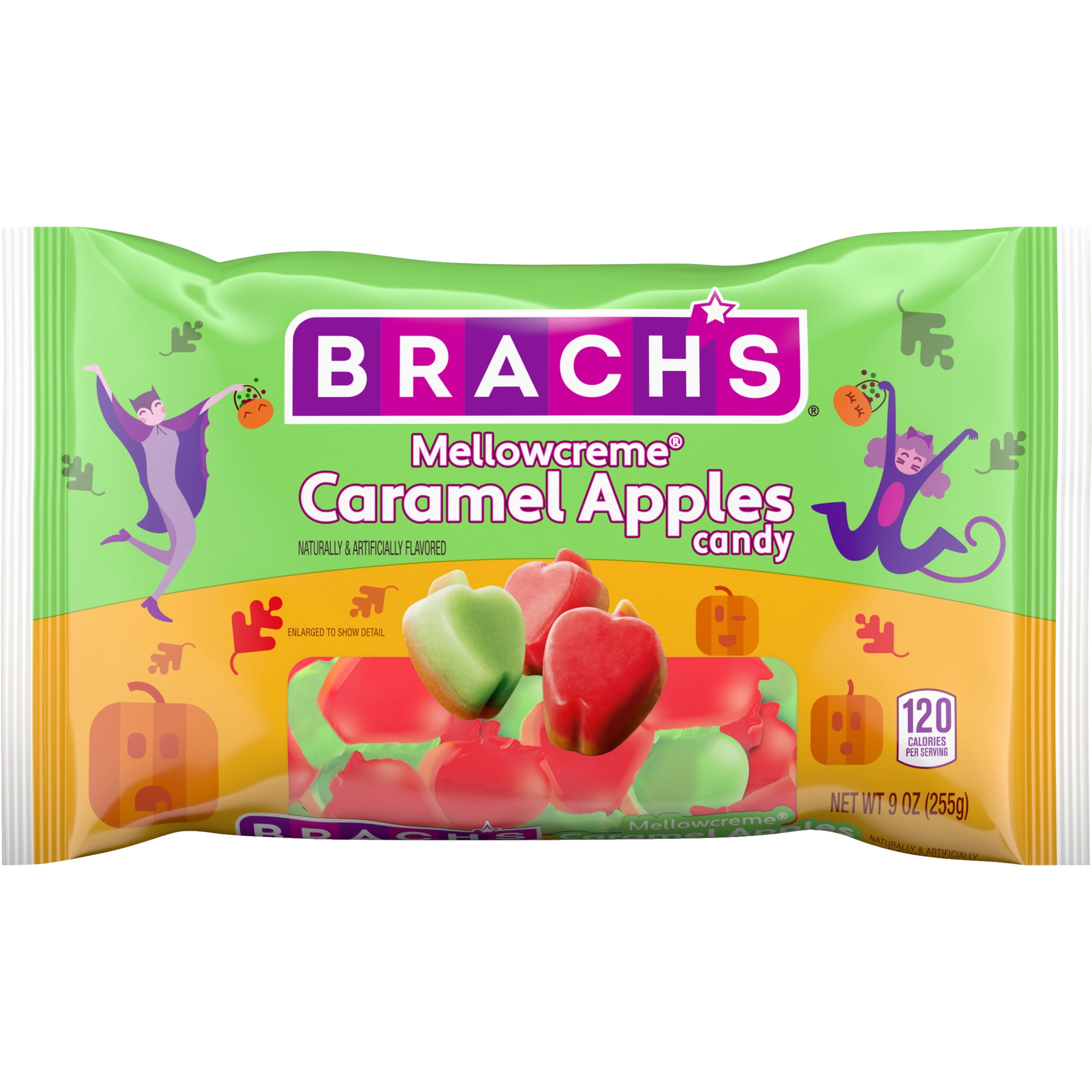 Brach’s Mellowcreme Caramel Apple Candy, Halloween Candy, Fall Treats, 9 oz Bag