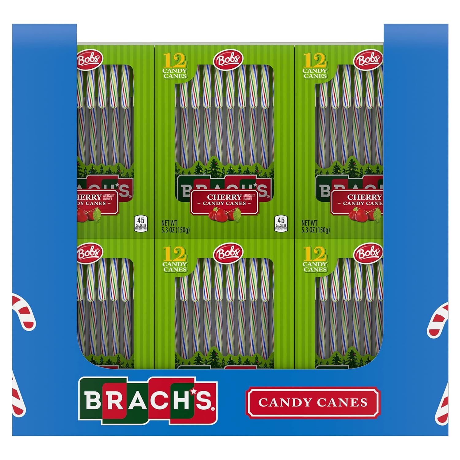 Brach's Mini Peppermint Candy Canes, Christmas Candy, Stocking Stuffers for Kids, Holiday