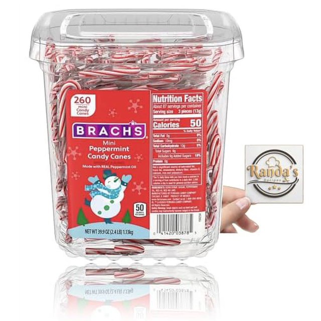 Brach's Mini Peppermint Candy Canes, Made With Real Peppermint, 260