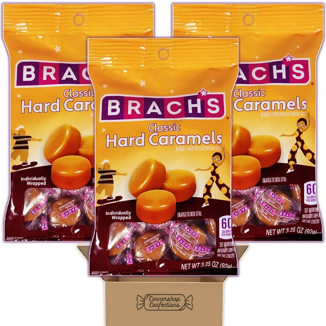 Brach's Original Hard Caramels 3 Bag Bundle Pack - Individually Wrapped ...