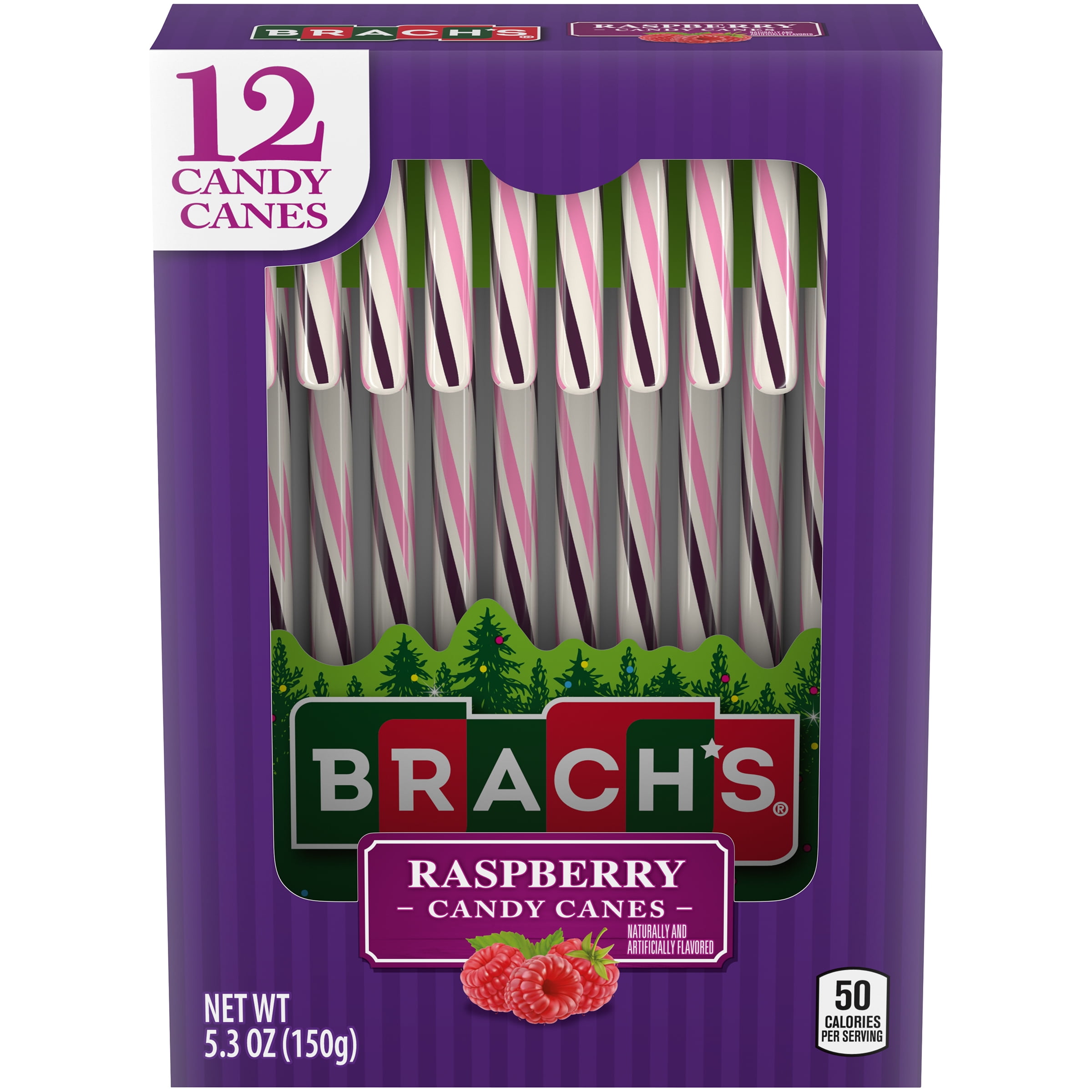 Brach’s Raspberry Holiday Candy Canes, 12ct Box, 5.3oz